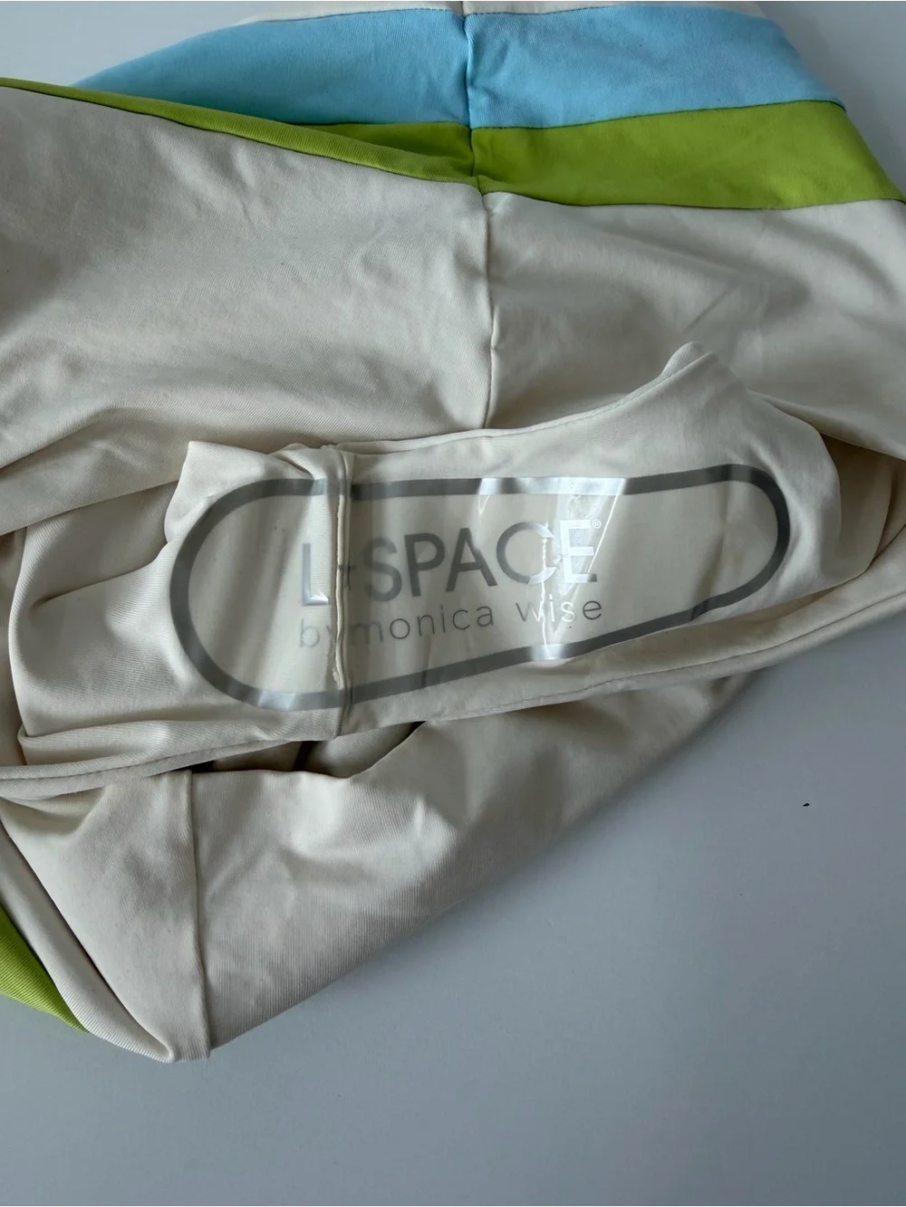 NWT L*Space Rebel Stripe Bandeau Bikini Top & High-Waisted Bottom Set, Size L